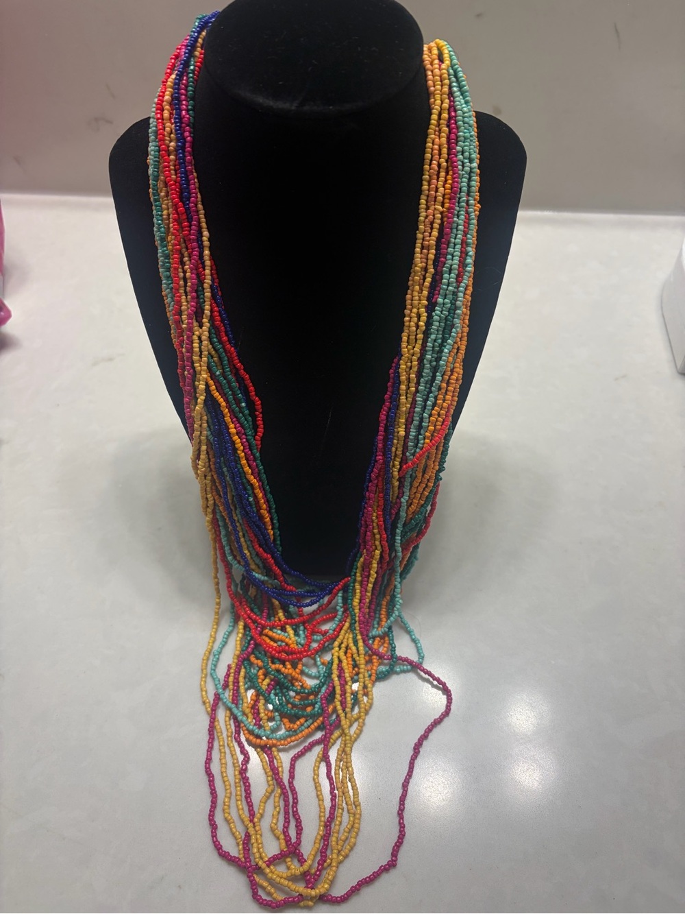 Multi-Color Seed Bead Layered Necklace - Women Jewelry